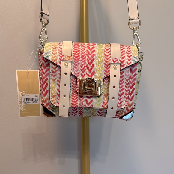 Michael Kors Pink and Gold Women's small messenger Bag NWT - Picture 1 of 16